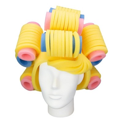 Foam Party Hats Rollers Wig
