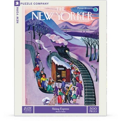 New York Puzzle Company Skiing Express 500 Piece Puzzle