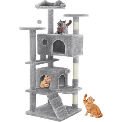 Cat Tree Tower, Multi-Level Cat Condo with Sisal Scratching Posts, Ladder, Plush Toys and Perches, Indoor Cat Furniture for Rest & Play