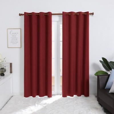 Deconovo 100% Blackout Faux Linen Curtains 2 Panels – Multiple Sizes