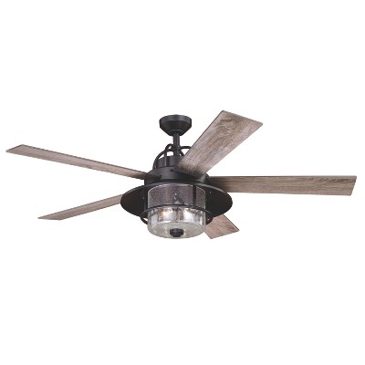 VAXCEL Charleston 56 In. Bronze Farmhouse Indoor-Outdoor Ceiling Fan with LED Light Kit and Remote