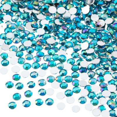 John Bead 2000-Piece 4mm (SS16) Aqua AB Acrylic Round Flat Back Rhinestones