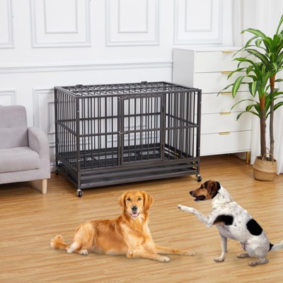 Dog Kennel Outside,Rust-Proof &Anti-Escape Outdoor Dog Kennel,Heavy Duty Indestructible Dog Crate,Large Dog Kennel Outdoor