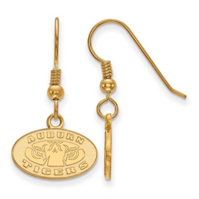 Black Bow Jewelry 14k Yellow Gold Plated Sterling Silver Auburn Tigers NCAA Dangle Earrings