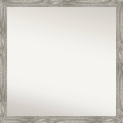 29"x29" Non-Beveled Dove Gray Wash Square Wall Mirror - Amanti Art: Modern Framed, Wall Mount