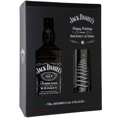 Jack Daniel's Whiskey with Tall Glass Gift Set - 750ml Bottle