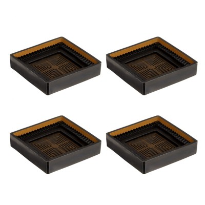 Unique Bargains Rubber Non-Slip Furniture Protect Caster Cups Square Floor Pads 4 Pcs
