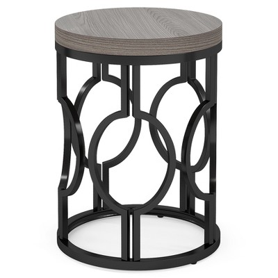 Tribesigns Round End Table with Metal Hollow Frame
