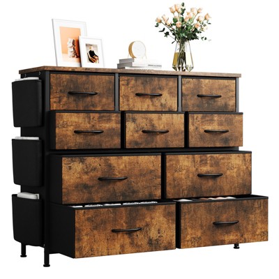 10 Drawers Dresser for Bedroom, Dresser & Chest of Drawers with Fabric Bins, Chests of Drawers Organizer for Closet Hallway Living Room