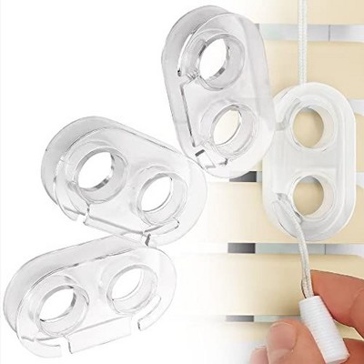 Impresa [4 Pack] Blind Cord Holder -Clear Window Blind String Holder Matches Decor - No Tools Required
