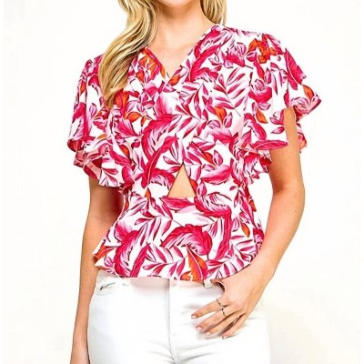 Women's Ayanna Flutter Sleeves Top - milk & honey