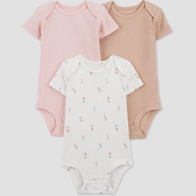 Carter's Just One You® Baby Girls' 3pk Floral Bodysuit - White