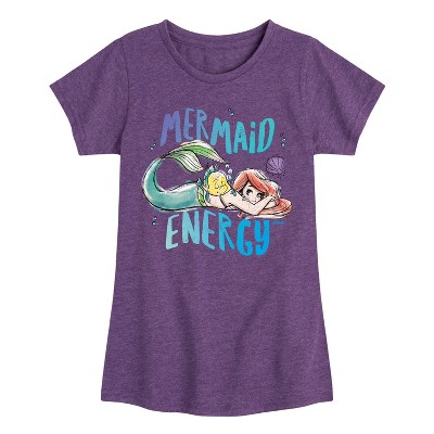 Girls' - Disney - Ariel Mermaid Energy Fitted Short Sleeve Graphic T-Shirt