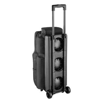 VEVOR Bowling Ball Bag, 3 Ball Double Roller Bowling Bag with Wheels, Featuring a Separate Compartment for Shoes (Up To US Size 16), Black
