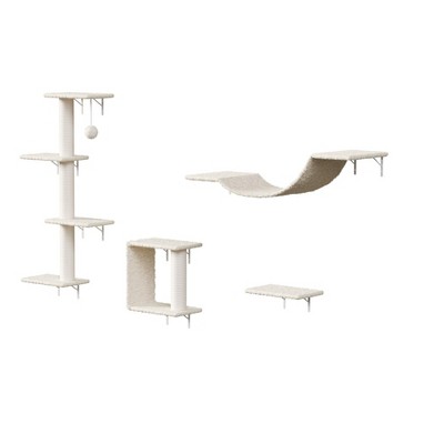 Multipet 4pcs Modern Wall-mounted Climbing Shelf Set