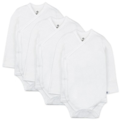 Honest Baby 3-Pack Organic Cotton Long Sleeve Side-Snap Bodysuits