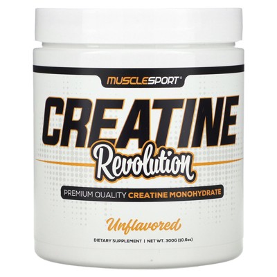 Musclesport Creatine Monohydrate 300grams RAW // Unflavored, Increases ATP Production, Performance, Endurance, Strength, Muscle Mass, Muscle