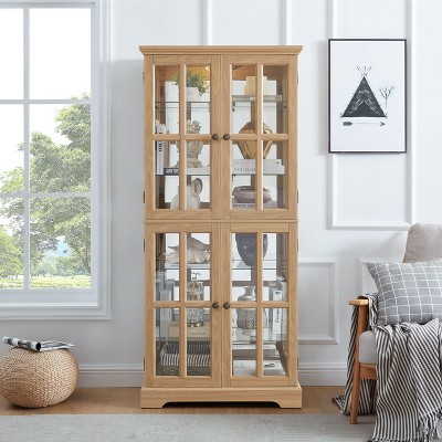 Okak Modern Free-Standing Antique Display Bookshelf Multifunctional Bookcase,Storage Organizer Display Stand for Living Room,Office