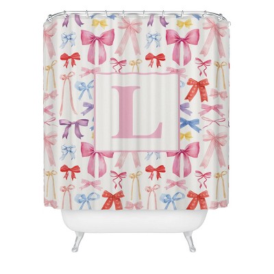 Deny Designs April Lane Art Bows Monogram Shower Curtain