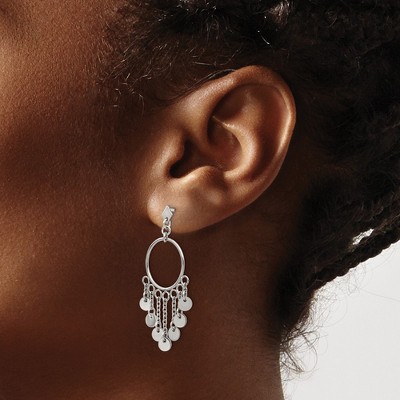 Chisel Stainless Steel Polished Dangle Earrings
