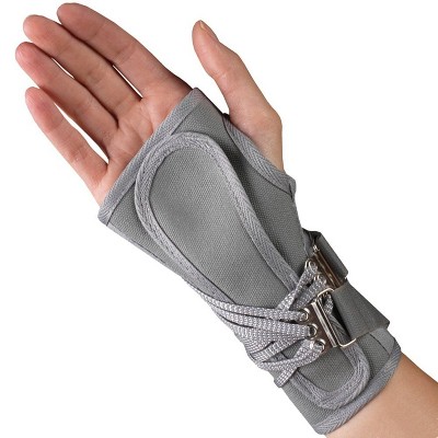 OTC Wrist Splint, Cock-Up Lacing, Canvas, ProChoice, Grey, Right