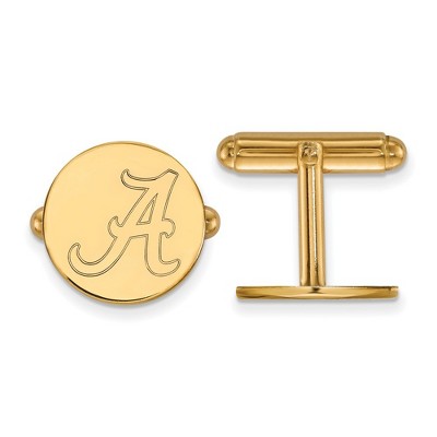 Black Bow Jewelry 14k Yellow Gold Plated Sterling Silver Alabama Crimson Tide NCAA Cuff Links