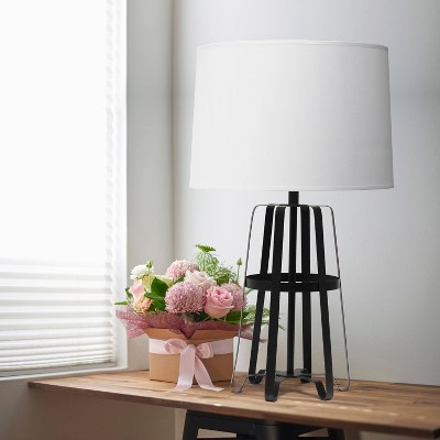 Stockholm Table Lamp Oil Rubbed Bronze - Lalia Home: ETL Listed, Cotton Shade, Metal Body, 1-Way Switch