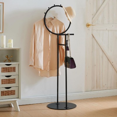 Kings Brand Furniture Valet Clothes Stand with Storage Tray, Towel Rack, Blanket Drying Holder for Bedroom, Laundry Room & Bathroom