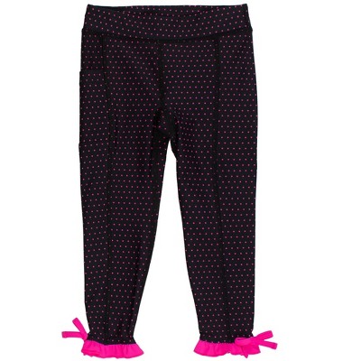 RuffleButts Toddler Girls UPF50+ Active Pocket Ruffle Legging