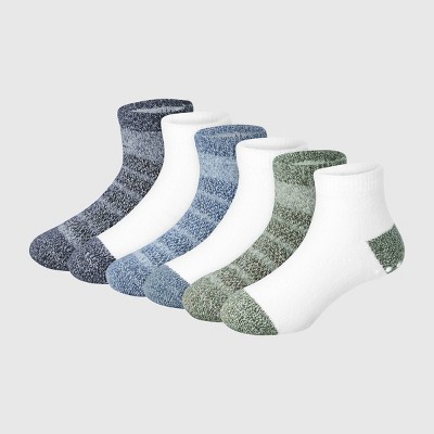 Hanes Toddler Boys' 6pk Pure Comfort Ankle Socks - White/Green/Blue