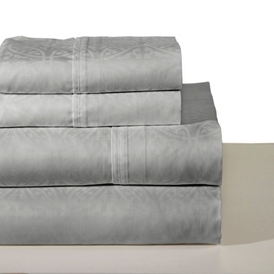 Pointehaven 300 Thread Count Tone on Tone Printed 100% Cotton Sateen Sheet Set