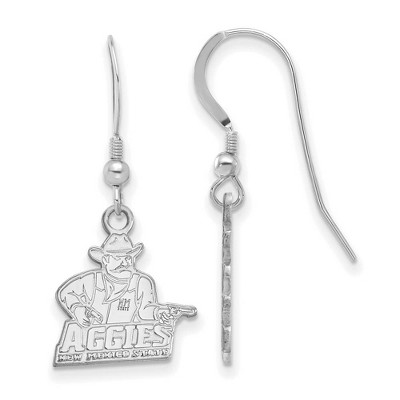 Black Bow Jewelry Sterling Silver New Mexico State Aggies NCAA Dangle Earrings