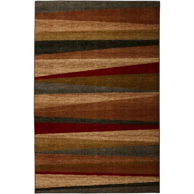 8'x10' Mayan Sunset Area Rug Brown/Rust - Mohawk: Skid-Resistant, Fade-Resistant, Stain-Resistant, Nylon, Stripe Pattern