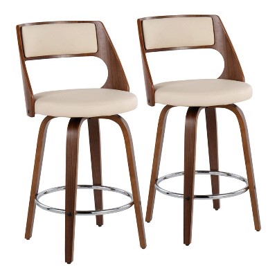 Set of 2 Cecina Upholstered Counter Height Barstools - Lumisource