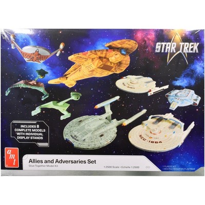 Allies and Adversaries Space Ship Set "Star Trek" Franchise (Skill 2) 1/2500 scale Plastic Model Kit by AMT