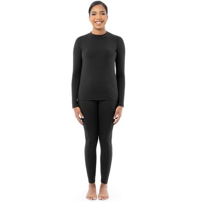 Fruit of the Loom Women's Thermal Performance High Mock Neck Top & Thermal Legging Bottom Set, Sizes XS-XXXL