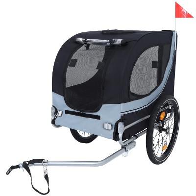 Large Folding Bike Trailer for Dogs ¨C 66LB Capacity All-Terrain Pet Carrier, Durable Steel Frame for Cycling, Jogging, Camping & Outdoor Adventures