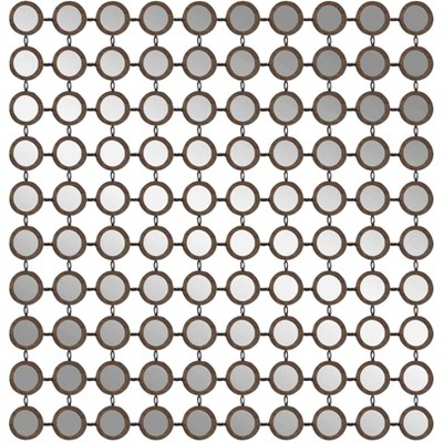 Uttermost Dinuba 39 1/2" Square Antiqued Silver Mirrored Wall Art
