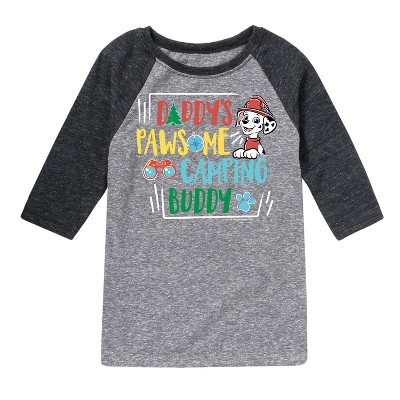 Boys' - Paw Patrol - Daddy's Pawsome Camping Buddy Raglan Graphic T-Shirt