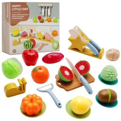 Topteng 21Pcs Cutting Play Food, Vegetable Fruits Toys Set for Kids