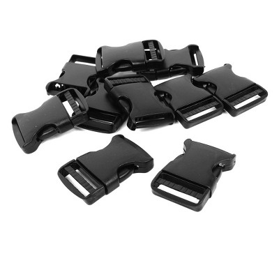 Unique Bargains Hard Plastic Side Release Buckle for 1.26" Width Strap Band Black 10 Pcs