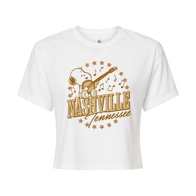 Women's - Peanuts - Snoopy Nashville Tennessee Cropped Graphic T-Shirt