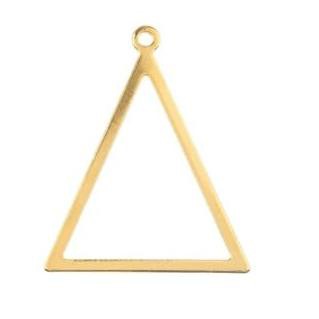 John Bead Beadwork Findings Gold Pendant Triangle 27.5x34.5mm 6pcs