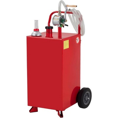 Acekool Gallon Wheeled Fuel Tank with Hand Pump - 10ft Hose for Gas, Diesel - Safe Refueling for Cars, Mowers, Boats