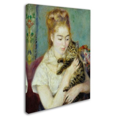 Trademark Fine Art - Pierre Renoir 'Woman With a Cat 1875'