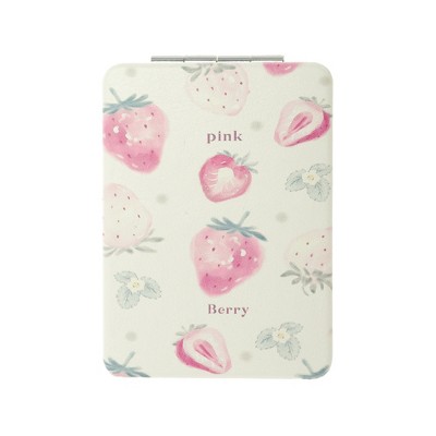 Unique Bargains Women Medium Rectangular Shape Handheld Mirror Pink 1 Pc
