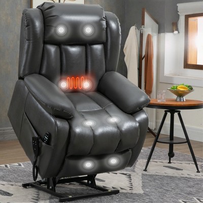 FONTOI Medium Size Accent Chair with Side Pocket&Footrest, Recliner Chair with Comfortable Arms and Back, Grey, 39.76"*42.51"*36.22"