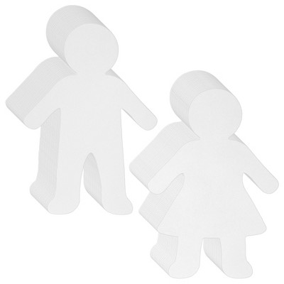 Bright Creations 48-Pack Blank Paper Cutouts, White - for Arts & Crafts, School Projects, Decorations, Party Banners