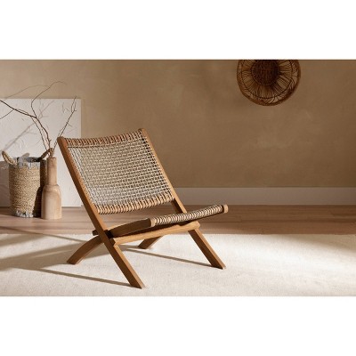 South Shore Balka Wood and Woven Rope Lounge Chair