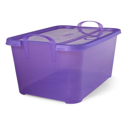 Life Story Multi-Purpose 55 Quart Stackable Storage Container with Secure Snapping Lids for Home Organization